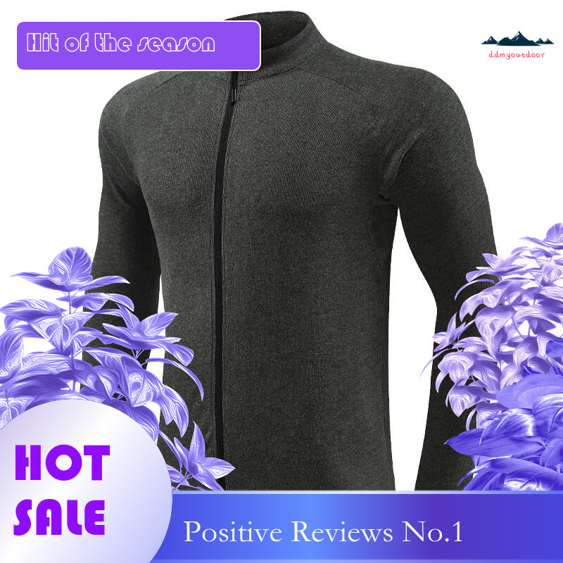 Ddmyoutdoor China Domestic Long Shirts Men Good Sports Zipper Fiess Traning Quick Drying Warm Base Layer Stand Collar Slim Veet Workout Running Tee