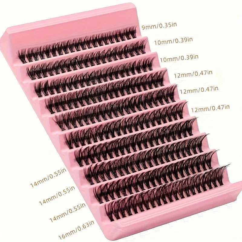 200pcs Mixed Lash Clusters 9-16mm Individual Lash Extension D Curl False Eyelashes Use DIY Cat Eye Lash ExtensionXJ250116
