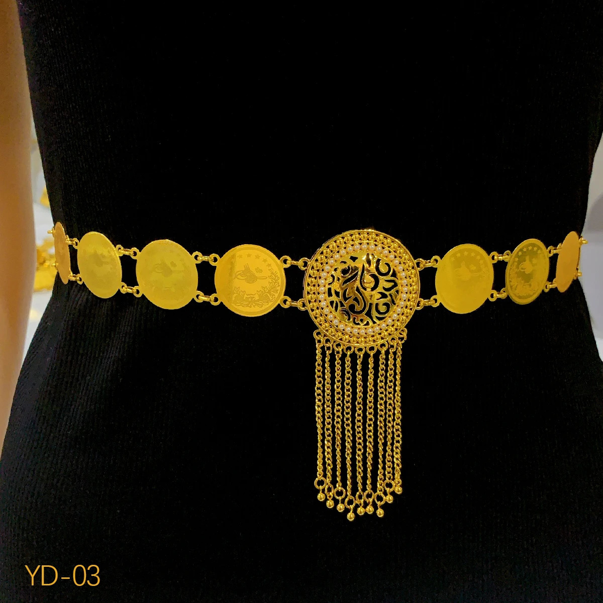 ANIID coin shape waist adjustable length bride with tassel Middle East womens body chain jewelry 250110