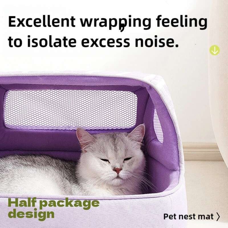 Cozy Semi-Enclosed Cat Bed Durable Comfortable and Perfect for Your Feline Safe Haven
