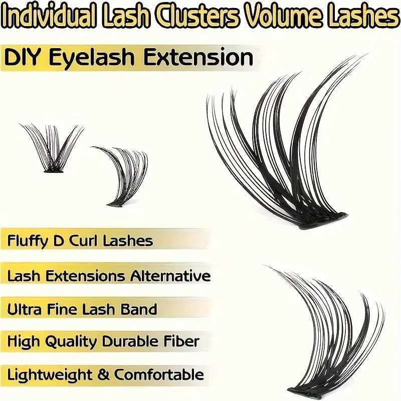 Lash Clusters D Curl Individual Lashes Extensions 8-16mm Clusters Eyelashes Extensions DIY Wispy Individual Cluster Eye LashesXJ250116