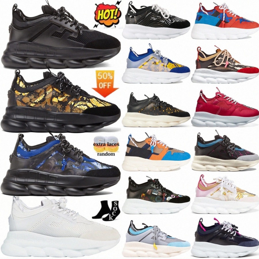 designer shoes Chain Reaction sneakers mens womens Mesh Rubber Suede shoe sneaker Black White Central Greek Red Key Print Navy Multi-Color Blue E9D4#