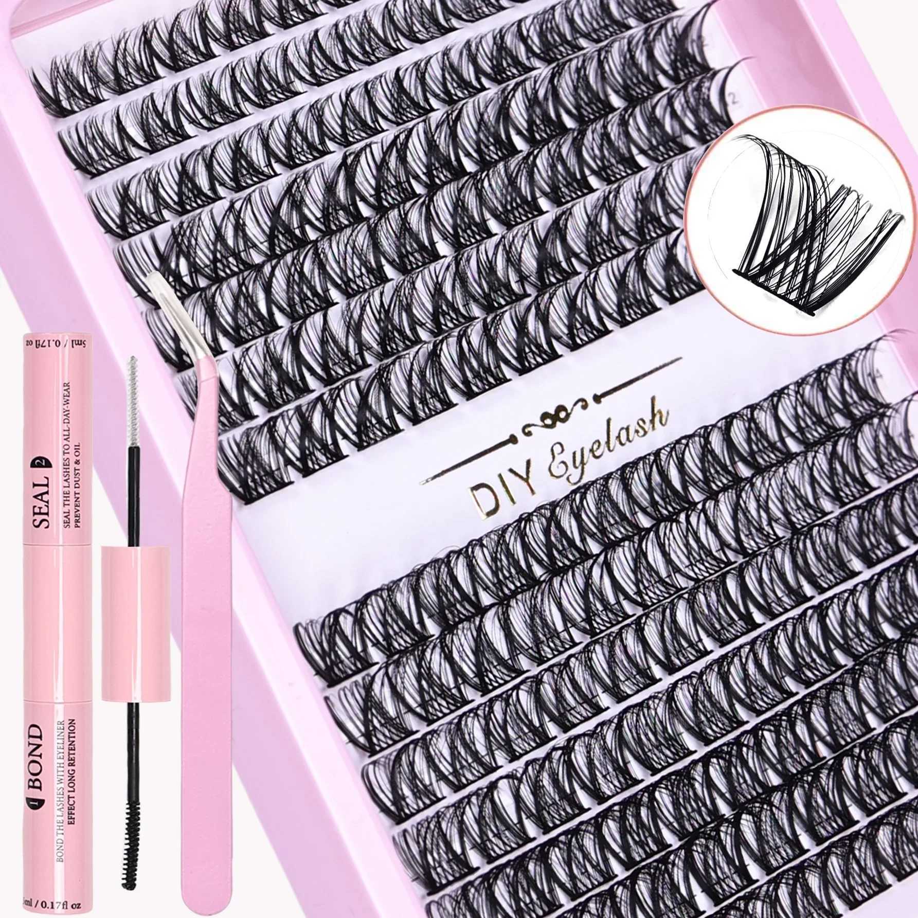 Eyelashes Extension Kit 168 Clusters DIY Lash Extensions Kit Lash Clusters Mix Length Eye Makeup Tool For Eyelash ExtensionsXJ250116