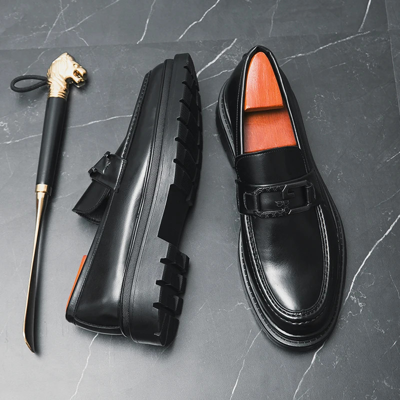 Men Weave Pattern Laceup Loafers Fashion High Quality Leather Shoes Summer Slipon Elegant Business Driving Black 200219