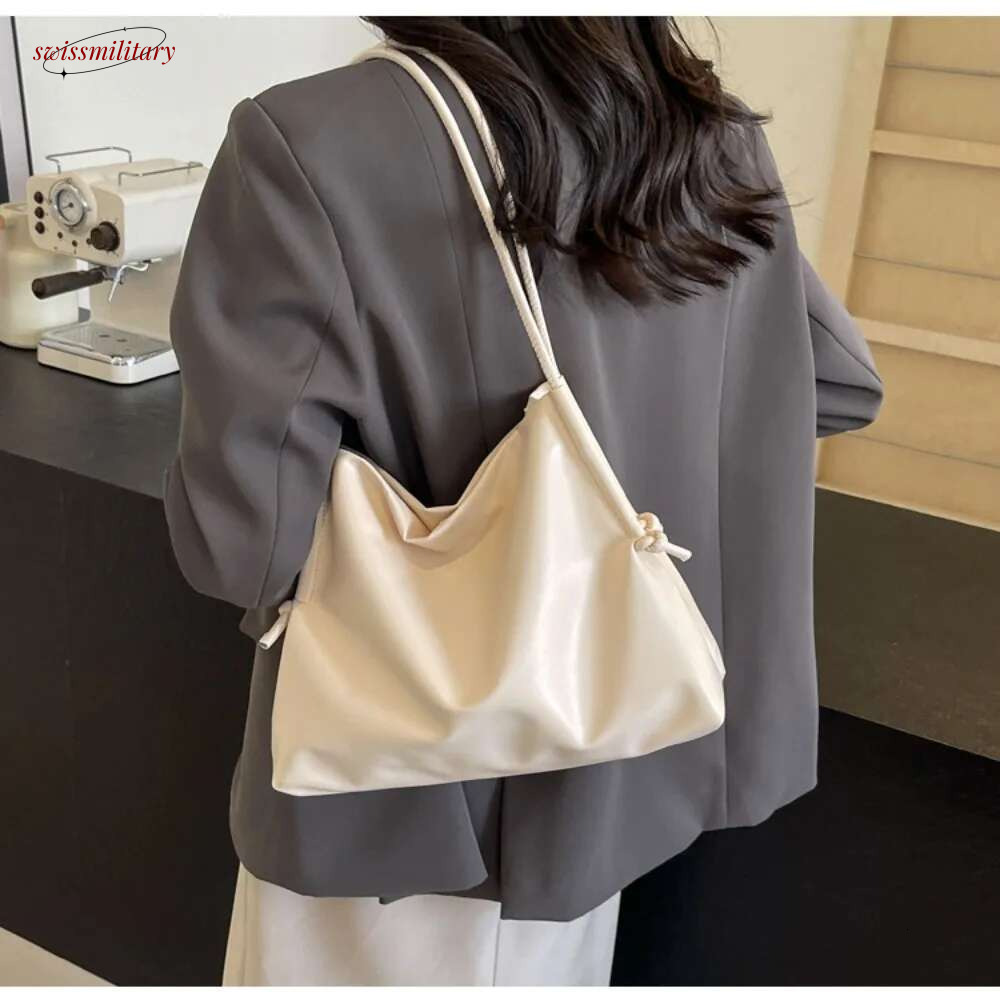 High Capacity Hand Fashion PU Popular Tote Trendy Temperament Shoulder Bag Female swissmilitary