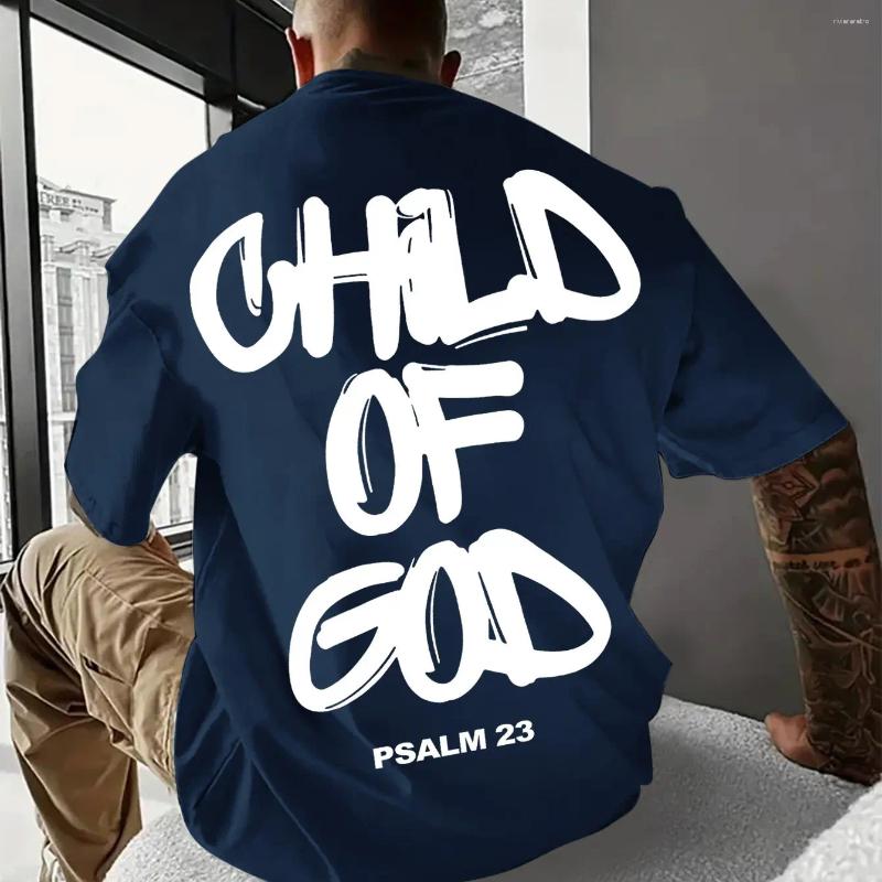 Men's T Shirts Religious Comfort Psalm Graphic Print Tee Shirt For Men Casual Short Sleeve T-Shirt Outdoor Activities