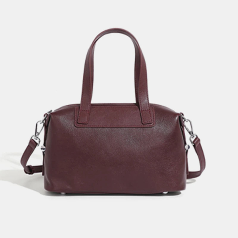 Hifashion Vintage Cow Genuine Leather Pillow Tote Handbags For Women Trend ner Boston Ladies Shoulder Crossbody Bags 250114