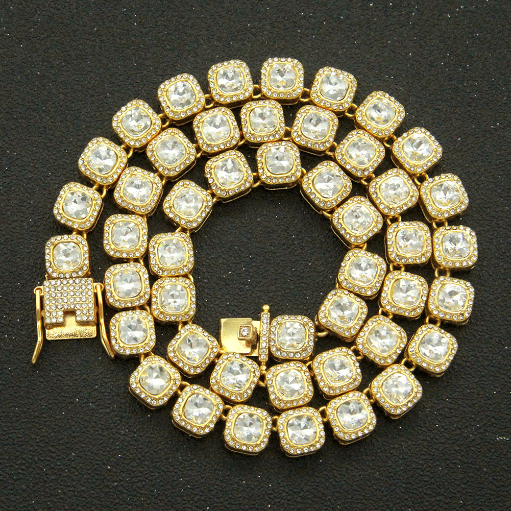 cuban k moissanite chain Custom d Vvs Moissanite Dia S Sier 8mm 12mm Large Tennis Chain Solid Back Hiphop Necklace 4 ier oli Bac Neclace