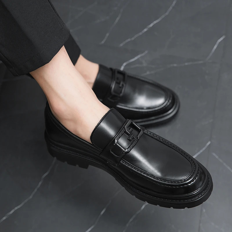 Men Weave Pattern Laceup Loafers Fashion High Quality Leather Shoes Summer Slipon Elegant Business Driving Black 200219