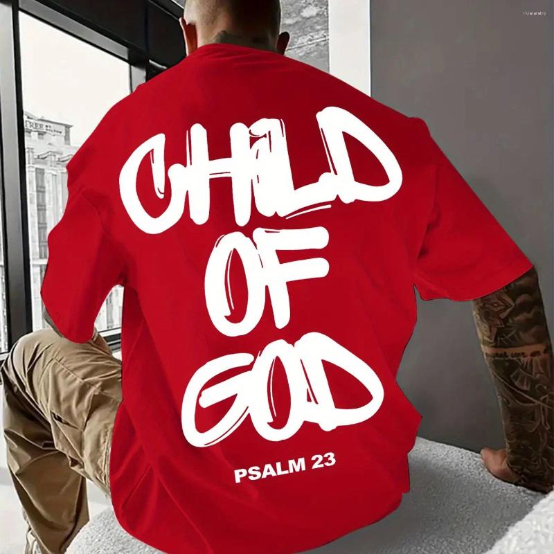 Men's T Shirts Religious Comfort Psalm Graphic Print Tee Shirt For Men Casual Short Sleeve T-Shirt Outdoor Activities