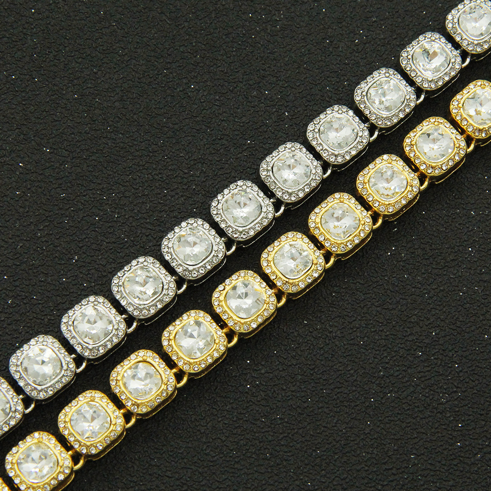 cuban k moissanite chain Custom d Vvs Moissanite Dia S Sier 8mm 12mm Large Tennis Chain Solid Back Hiphop Necklace 4 ier oli Bac Neclace