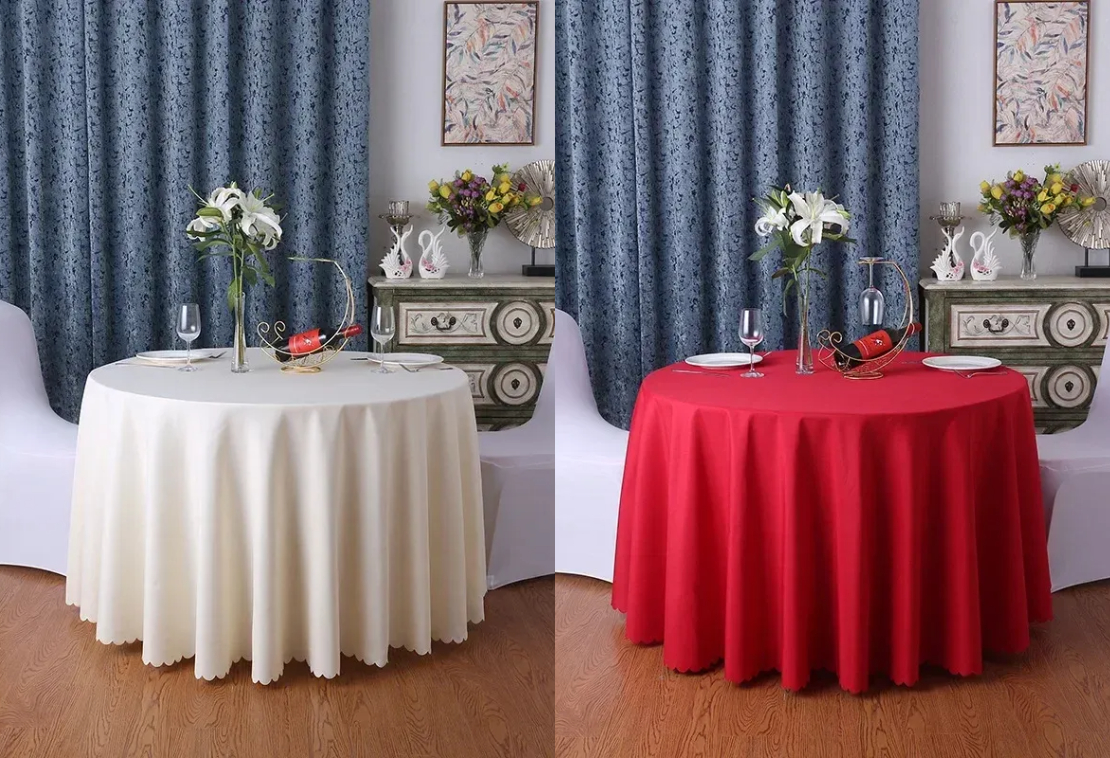 PQL301 Tablecloth Wedding Solid Banquet MultiDecoration Table Linen Cloth Round Table Cover Birthday Party Wedding Banquet Christmas