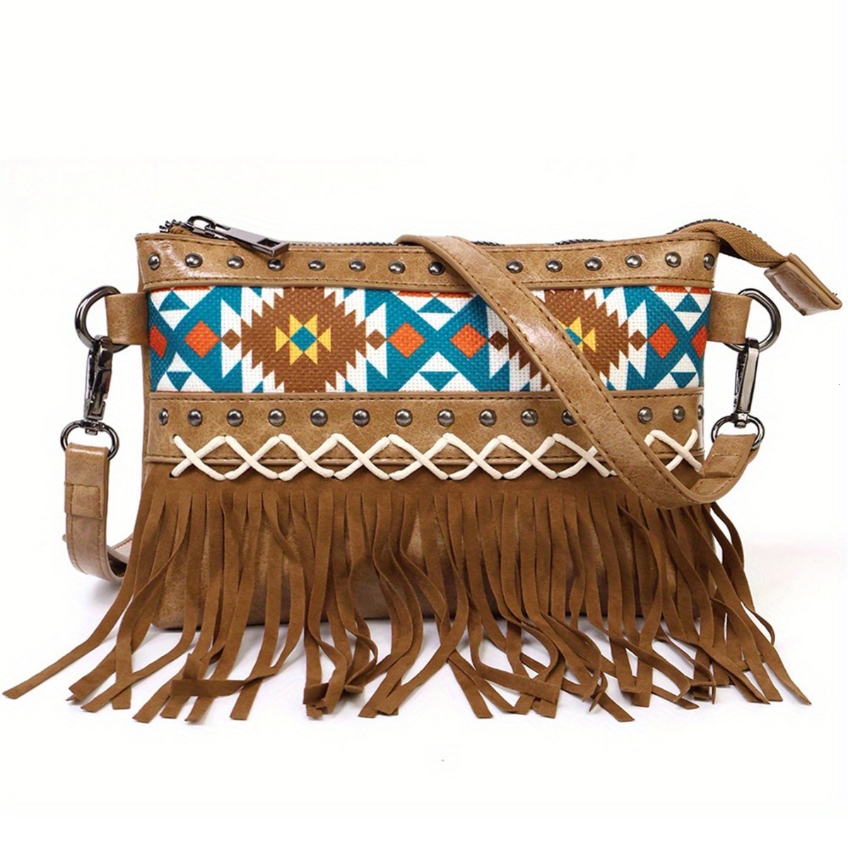 New Designer Printed Canvas Bag Tassel Trendy Western Style Crossbody Bag Bohemian Bag Casual Bag Beach Bag Travel Bag