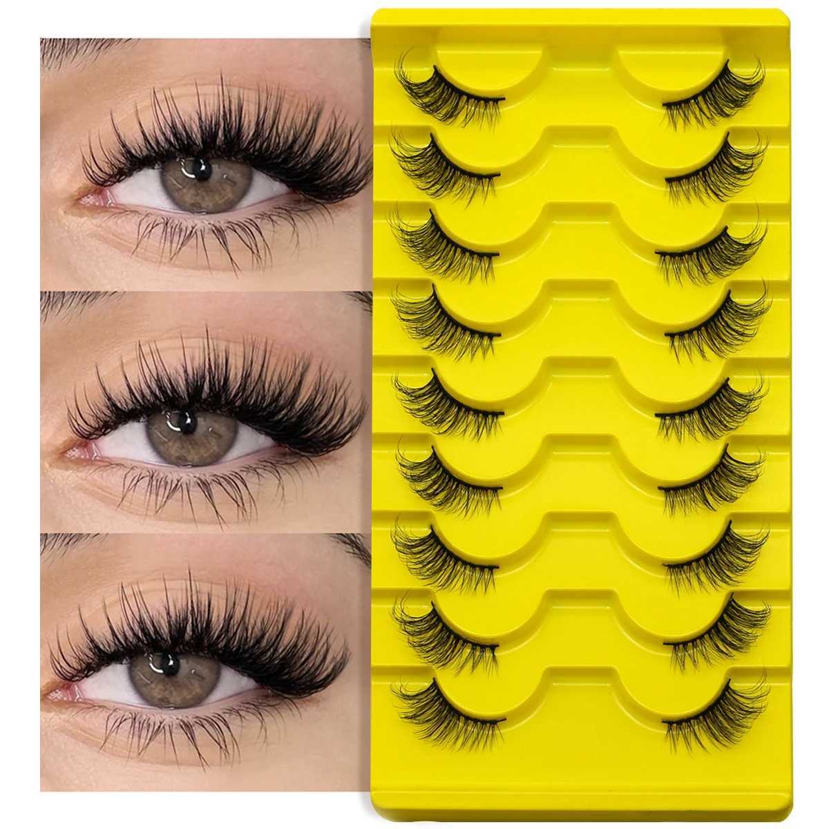 GROINNEYA Half Lashes 5/7/10 Piars Half Lashes Soft Natural Cat Eye Lashes Makeup Tool Fake Eyelashes Extension Fluffy Faux CilsXJ250116