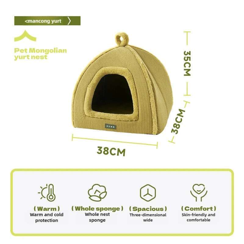 Winter Warm Enclosed Cat Bed with Sturdy Design for Long Lasting Comfort No Sagging or Bottom Touch