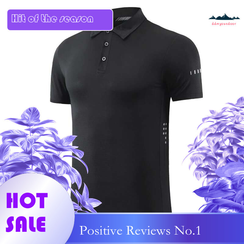 Ddmyoutdoor China Domestic Golf Lapel Sport Short Sleeve Outdoor Trainning Reflective Running Breathable Tee Solid Quality Tennis Gym Fashion Jerseys