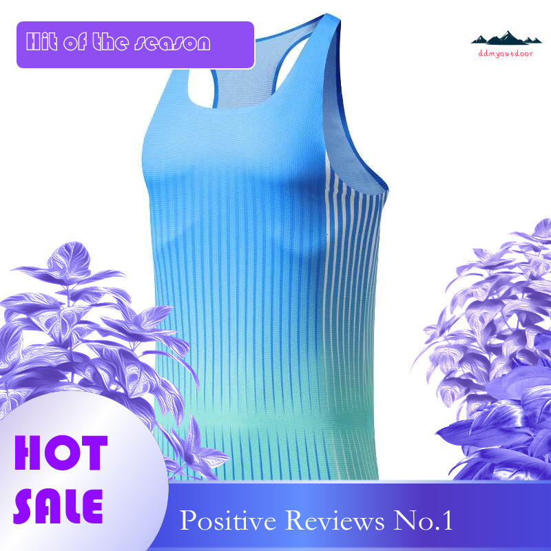 Ddmyoutdoor China Domestic Men Sport Vest Ice Silk Track Field Fiess Sleeveless D Stripes Print Breathable Undershirt Basketball Workout Running Tank