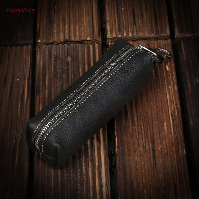 Genuine Cow Leather Men Key Bag Small Business Kay Case Women Housekeepers Wholesale purse keychain wallet swissmilitary