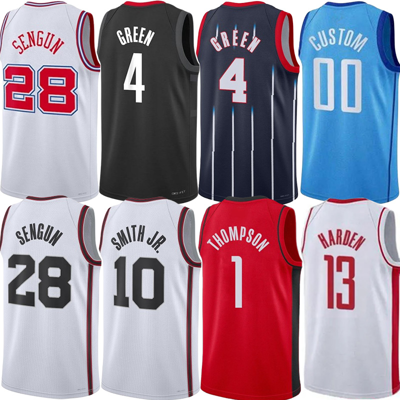 Rocket City Basketball Jerseys Amen Thompson Jalen Green Alperen Sengun Jabari Smithh jr Tari Eason Reed Sheppard Fred VanVleet Steven Adams Hardenn City Jersey