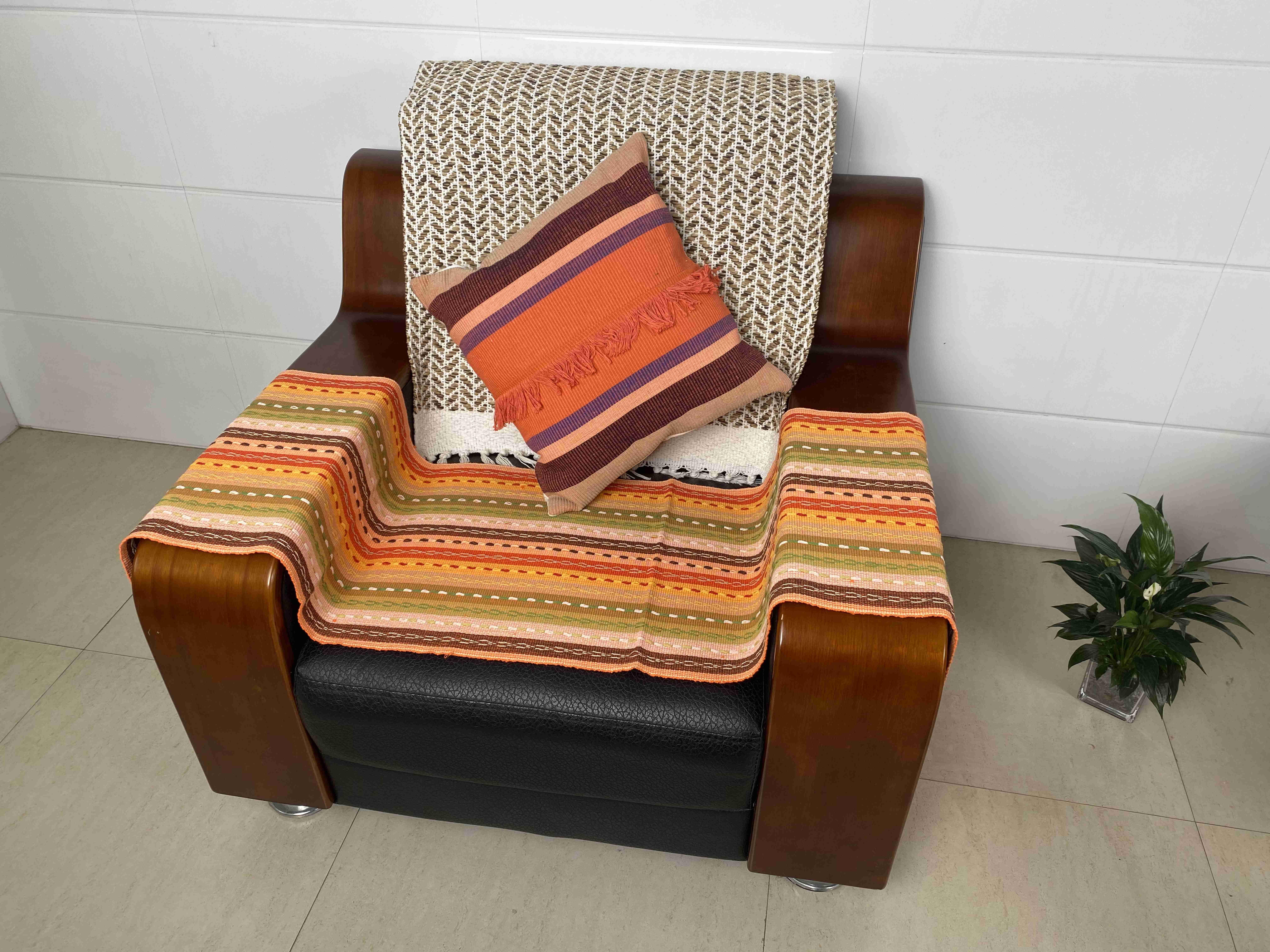 Living Room Accent with Natural Textured Fabric Cushions Sophisticated Home Decor Accessory
