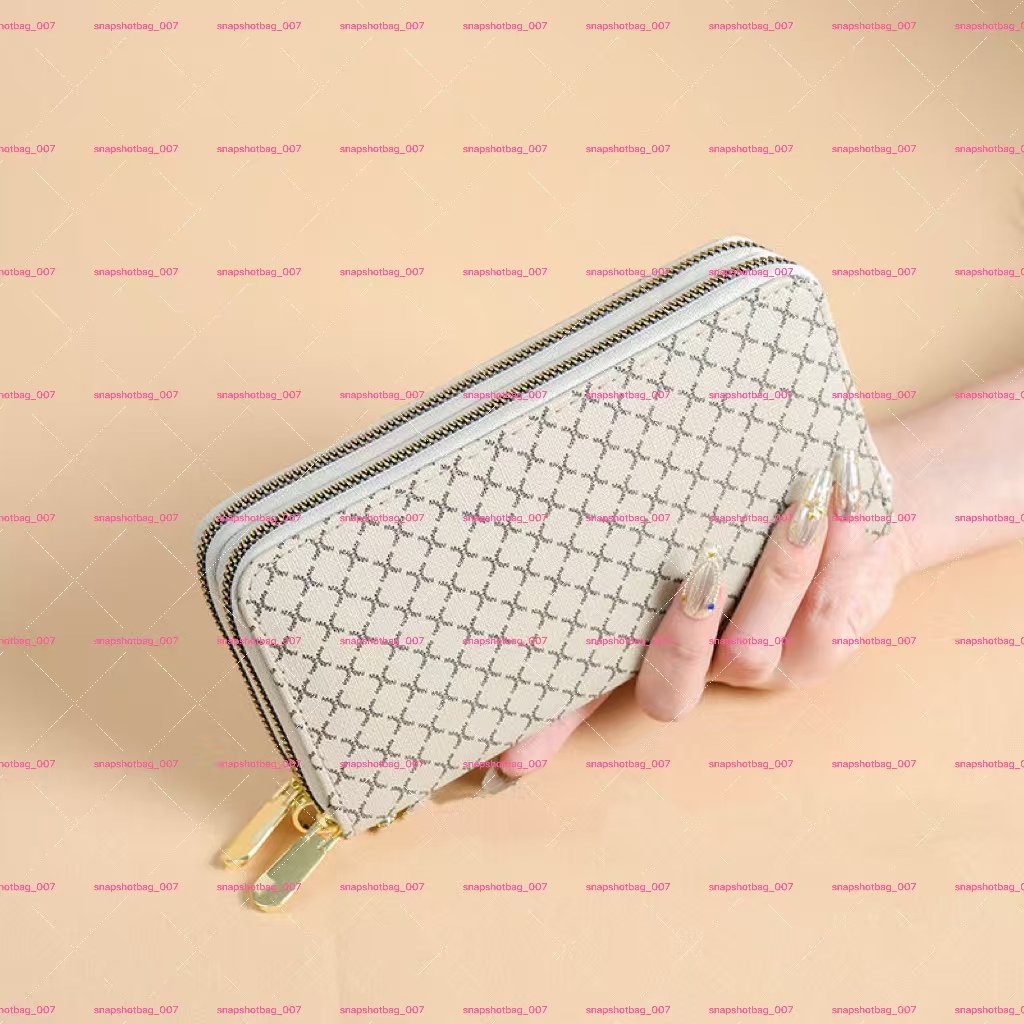 Luxury Ladies mid-length double Zipper purse Designer Clutch Change Bag Purse Zippy Money Clip Large Cash slot Multi-card slot purse