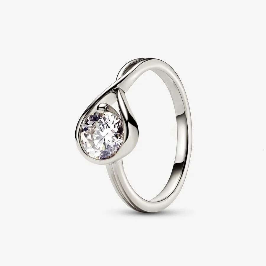 New 925 Sterling silver Ladies Sparking Thread Eternal Rings Overlapping Ice Flower Ring Fit Original Fine Jewelry Engagement DIY Gift For women