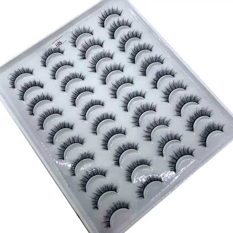 HBZGTLAD New 20 Pairs 3D Mink Hair False Eyelashes Natural/Thick Long Eye Lashes Wispy Makeup Beauty Extension ToolsXJ250116