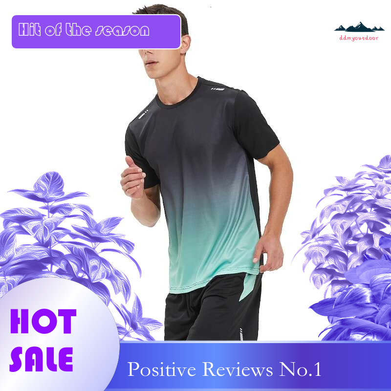 Ddmyoutdoor China Domestic Mens Heterochromat T Shirt Sports Suit Gym Quick Dry Casual Running Set Summer Short Sleeve Piece Compression Tracksuits