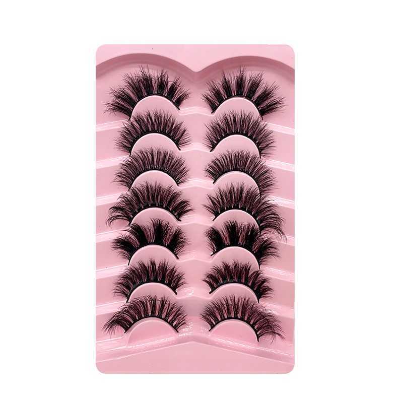 7/5Pairs False Eyelashes 3D Super Fluffy Wispy Faux Mink Eyelashes Cat/Fox Eye Effect Dramatic Lashes Eyelash Extension MakeupXJ250116