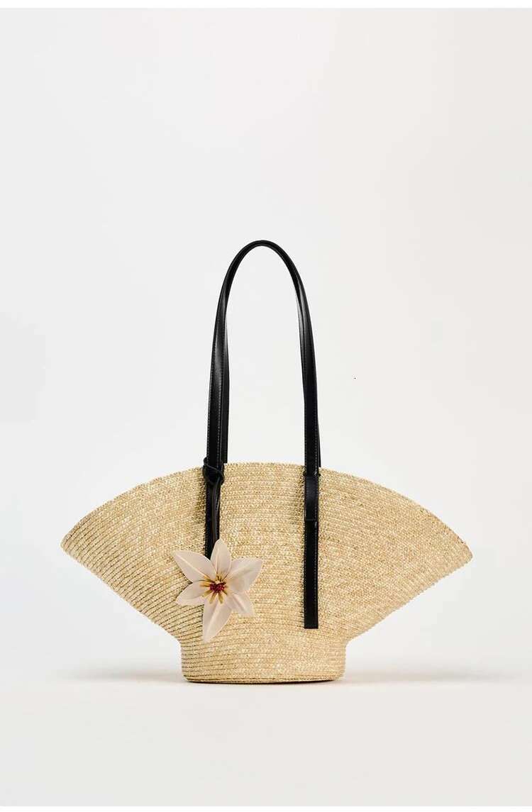 Straw Woven Handbags For Women Handmade Travel Seaside Beach Summer New Handle Bucket Shopping Tote Bag Basket Bolsa