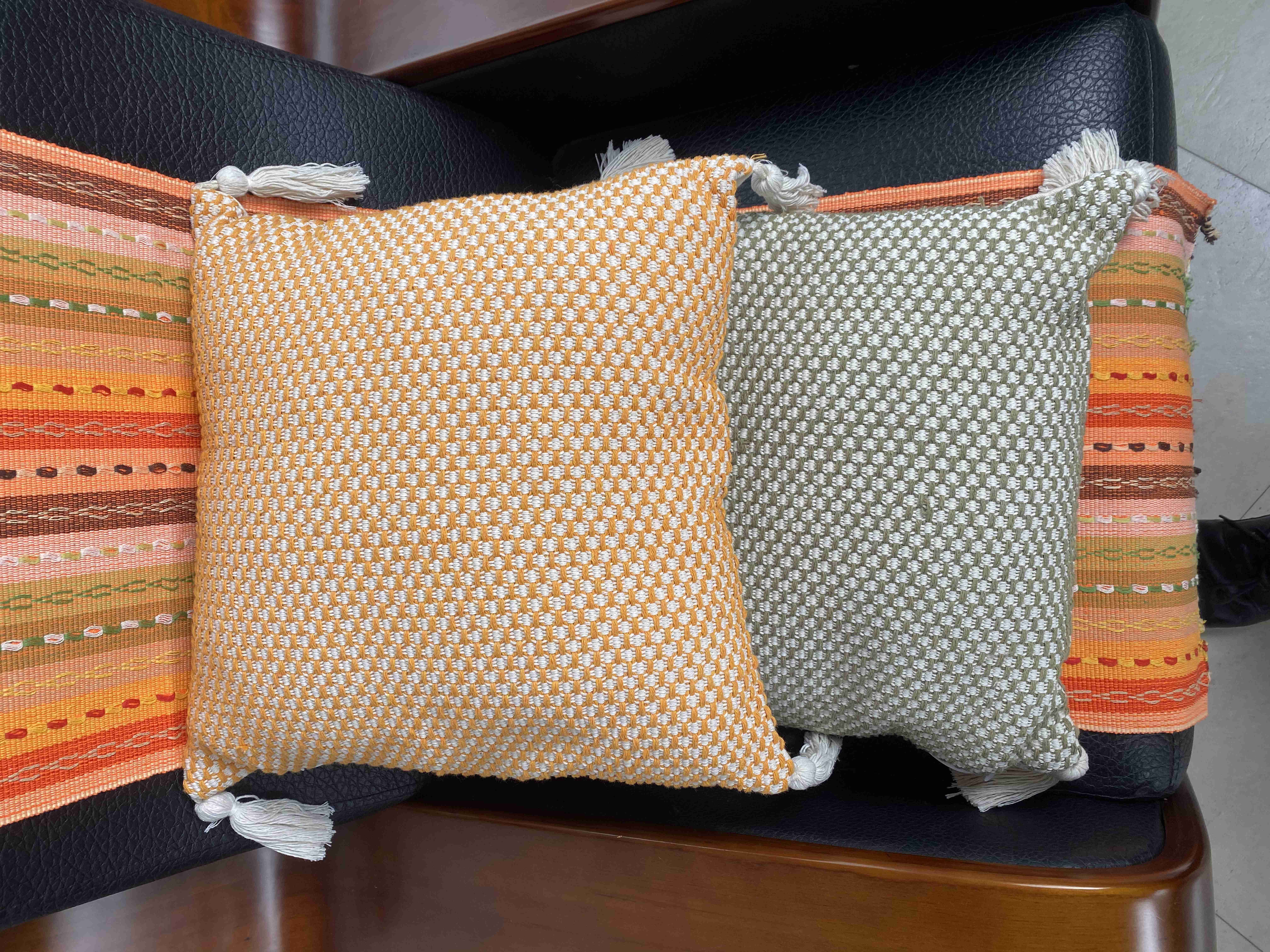 Handwoven Elegance Fabric Cushions Breathable & Durable Design for Living Room Comfort