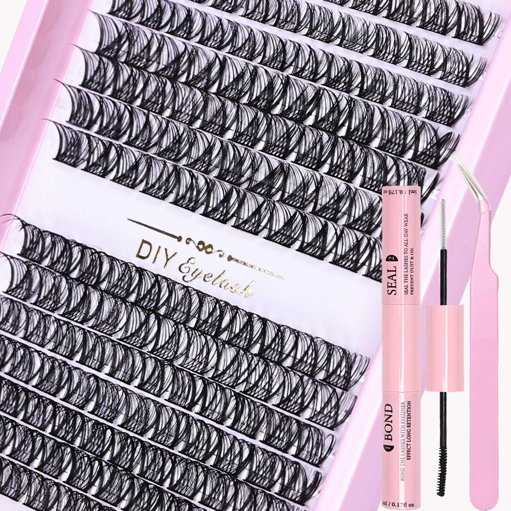 Eyelashes Extension Kit 168 Clusters DIY Lash Extensions Kit Lash Clusters Mix Length Eye Makeup Tool For Eyelash ExtensionsXJ250116