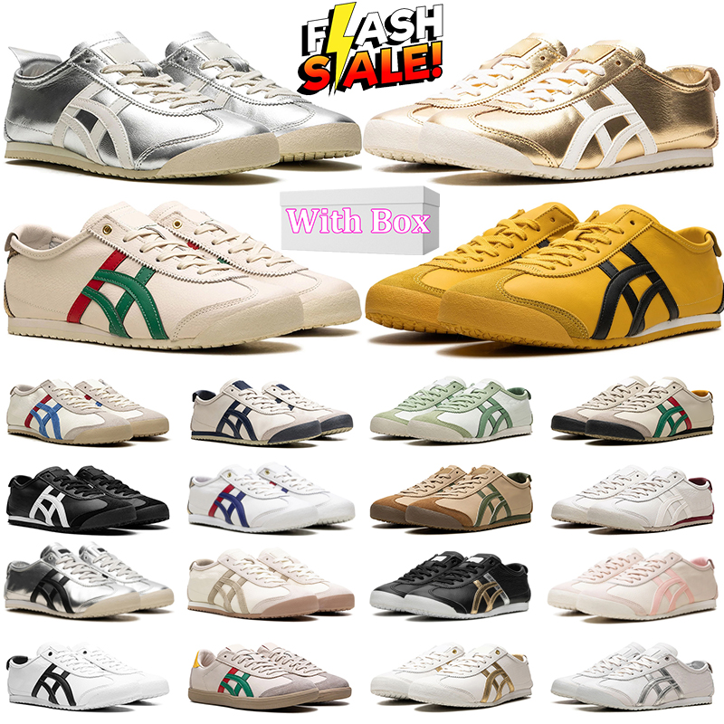 Free shipping with box designer shoes tiger Tokuten mexico 66 mens sneakers Personality Triple Black White Pure Silver Kill Bill women sports trainers size 4-11