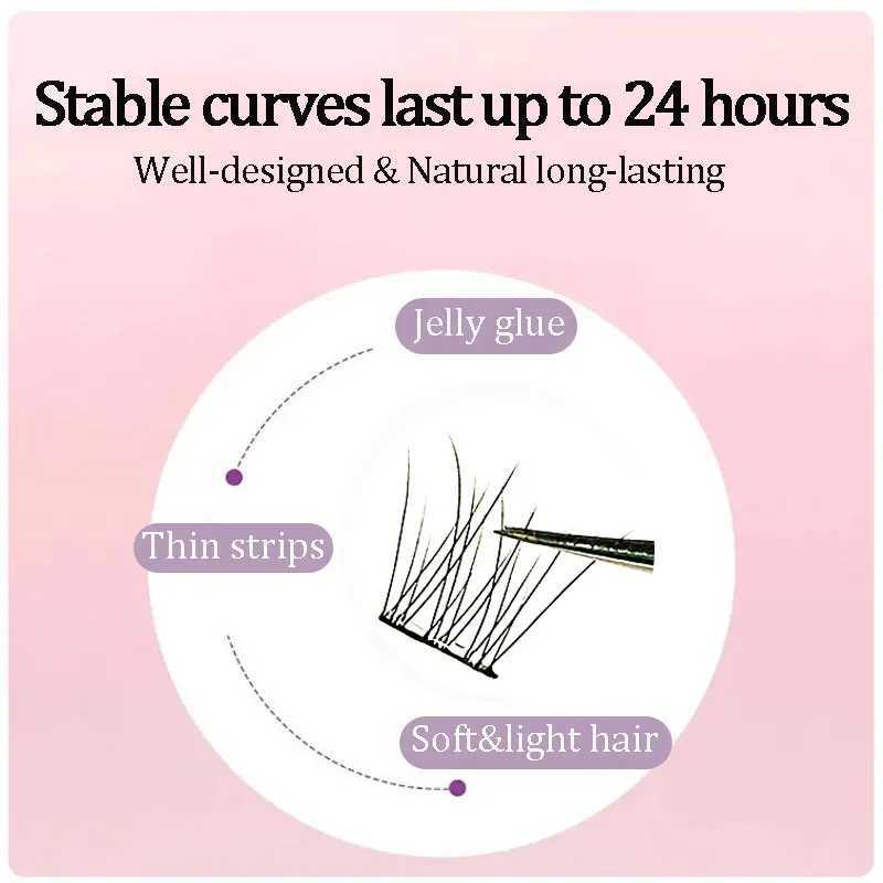Noglue Eyelashes Lazy False Eyelashes Self Adhesive Lash Natural Cluster Lashes Glue-free Fake Eyelashes Individual Eye LashesXJ250116