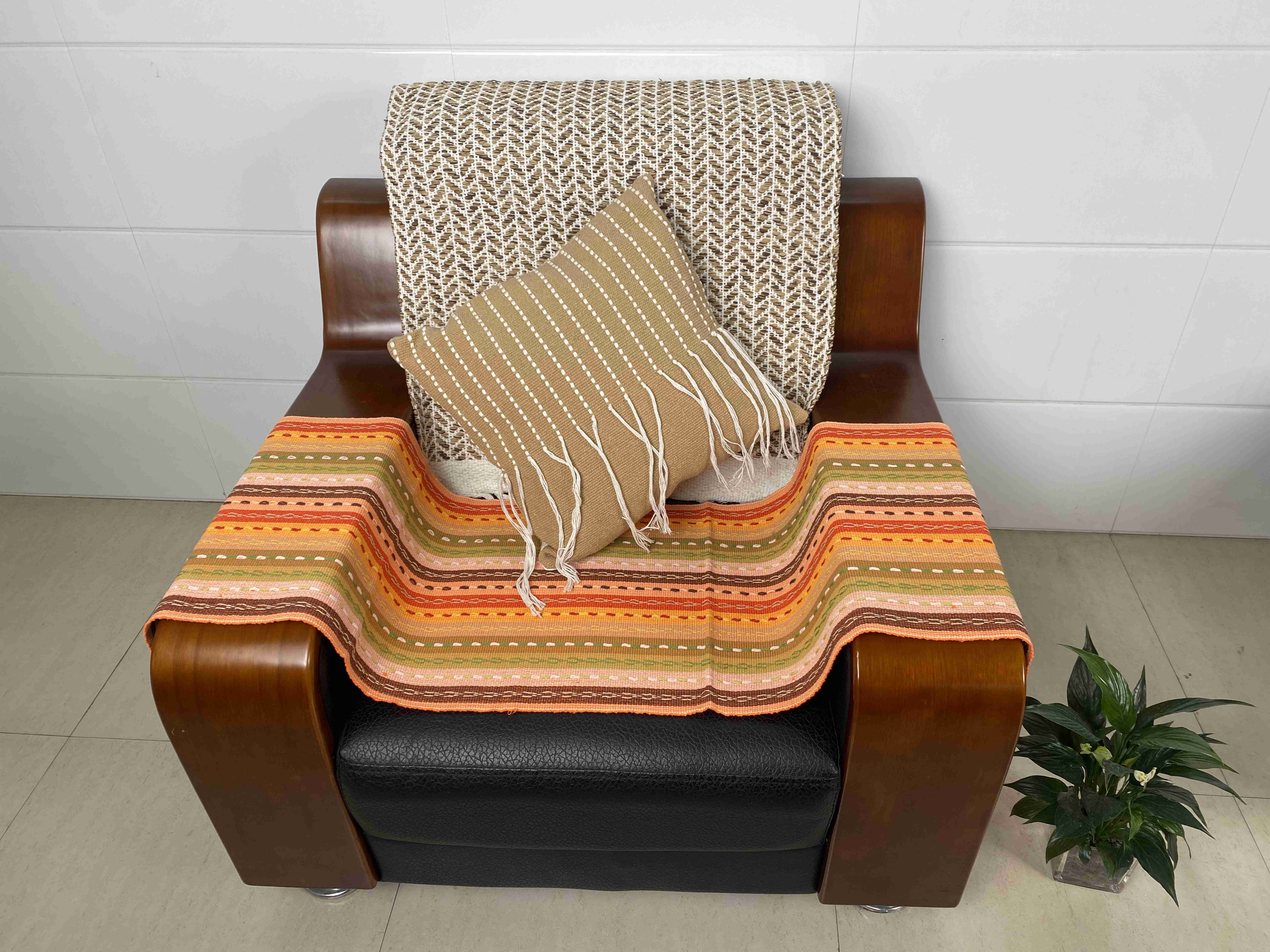 Breathable Durable Hand-Woven Fabric Couch Cushion Covers - Vibrant Color Options