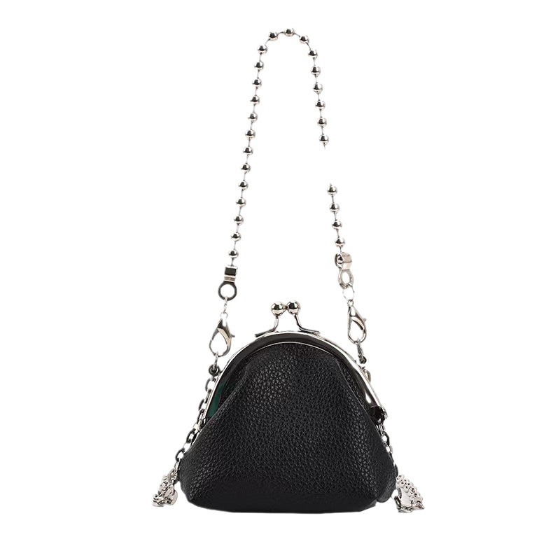 Chic Micro Chain Wallet Trendy Small Handbag with Detachable Strap
