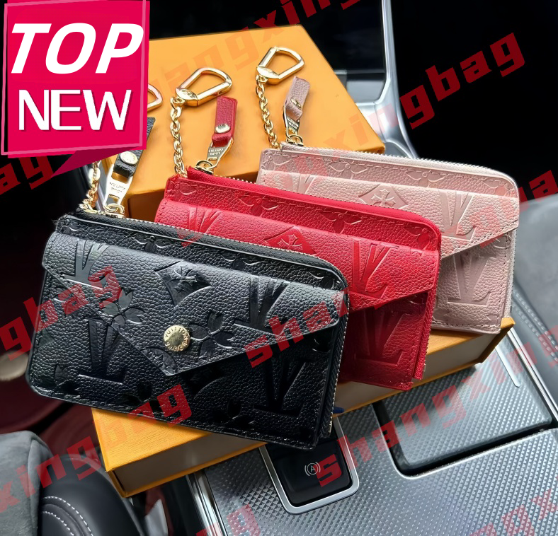 NEW high-quality Womens designer wallets luxurys Recto Verso coin purse embossed flower letter card holder female fashion envelope small clutch bag with BOX