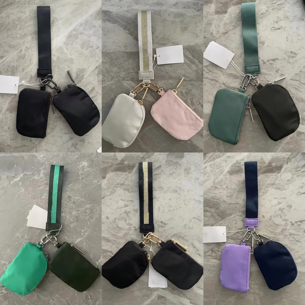 DHL US Outdoor Yohain Bag Dual Pouch Zip Wristlet Portable Keychain Wallet Coin Purse Pocket