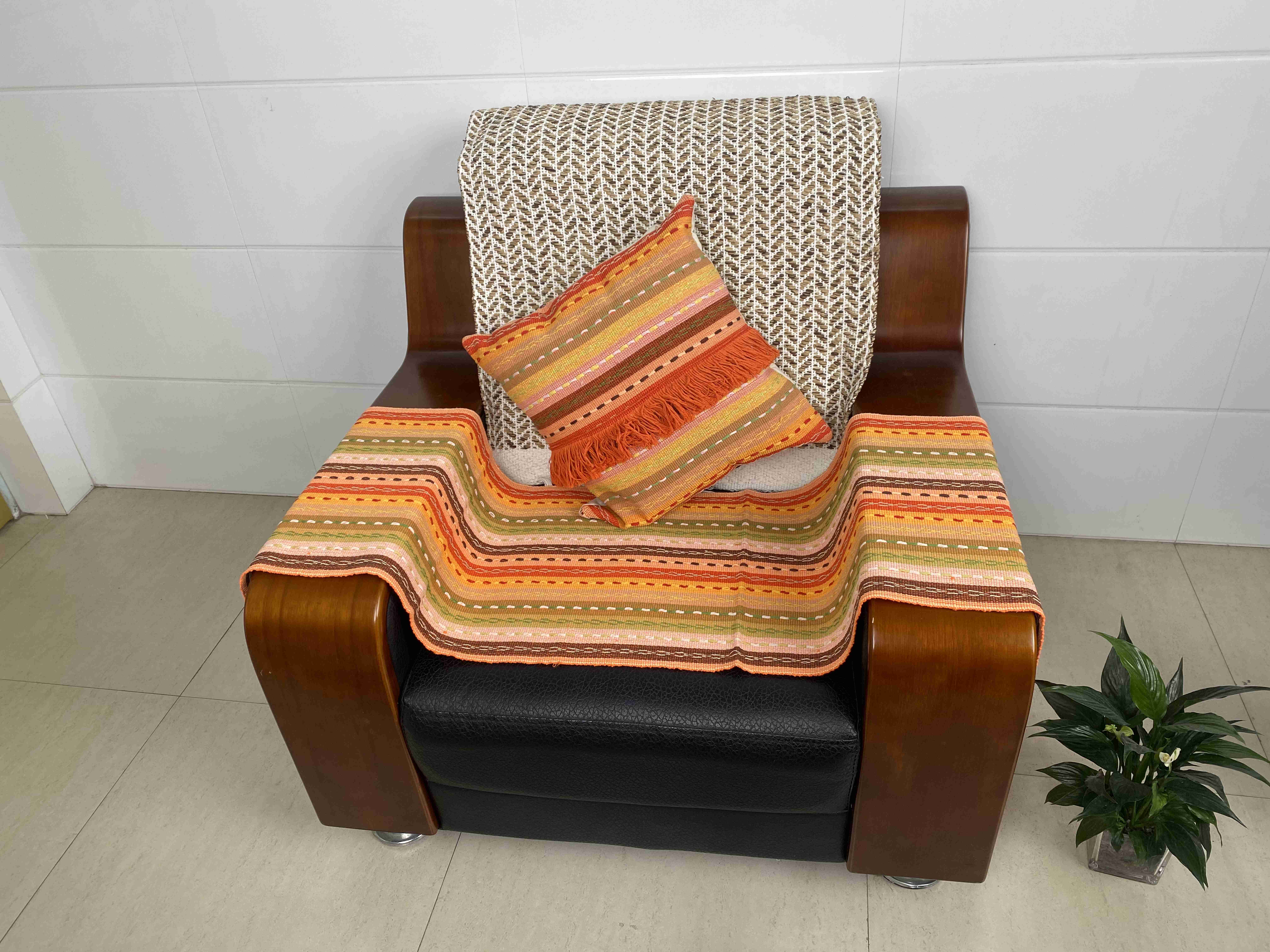 Chic Living Room Enhancement with Versatile Fabric Cushions Featuring Natural Textured Finish