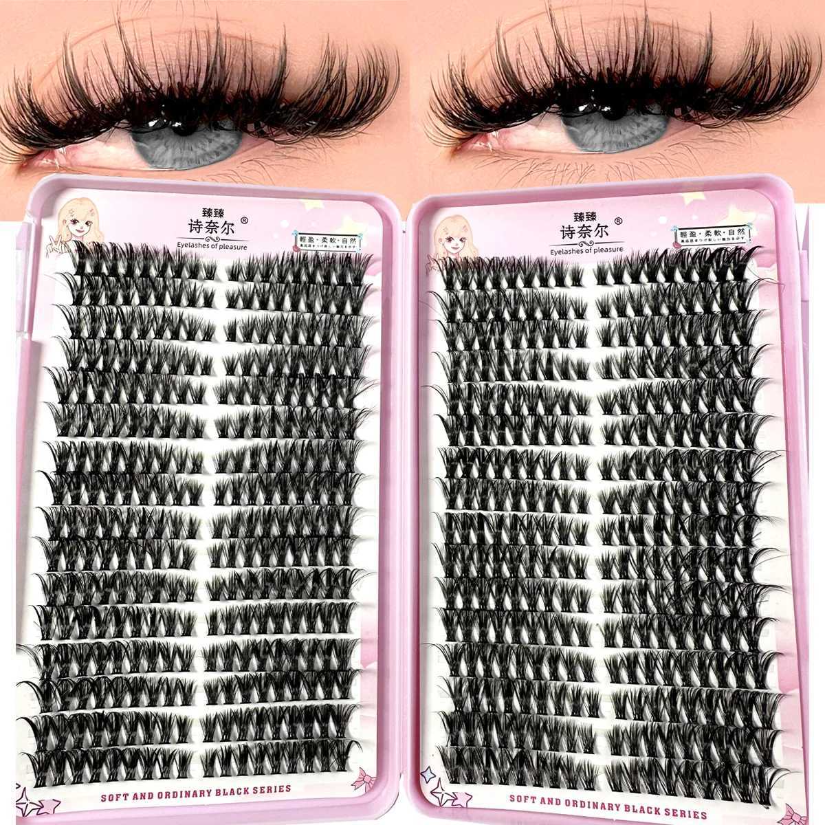 Left+Right Eye Lash Extension Cat/Fox Eye Effect Lash Single Clusters 3D Wispy Natural Looking DIY Segmented Eyelash ExtensionsXJ250116