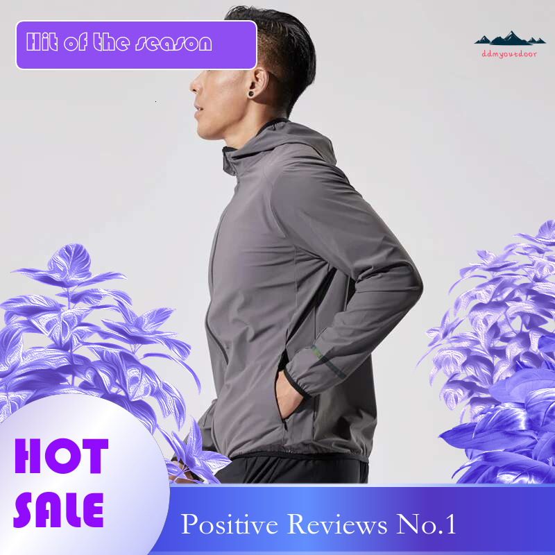 Ddmyoutdoor China Domestic Sports Jacket Men Hooded Solid Color Training Coat Quick Dry Zipper Bodybuilding Outerwear Prints Male Running Sweatshirts