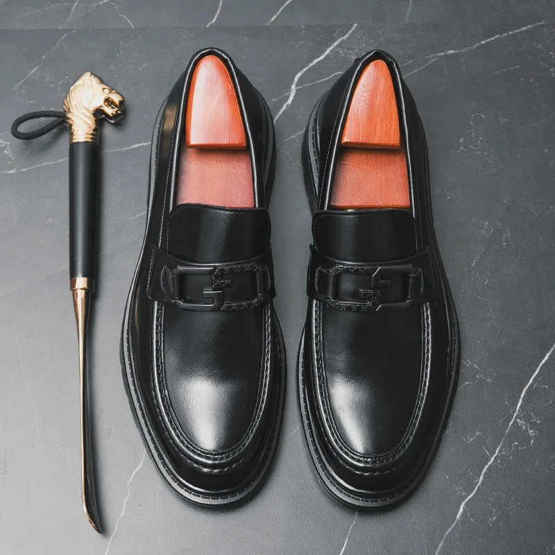 Men Weave Pattern Laceup Loafers Fashion High Quality Leather Shoes Summer Slipon Elegant Business Driving Black 200219