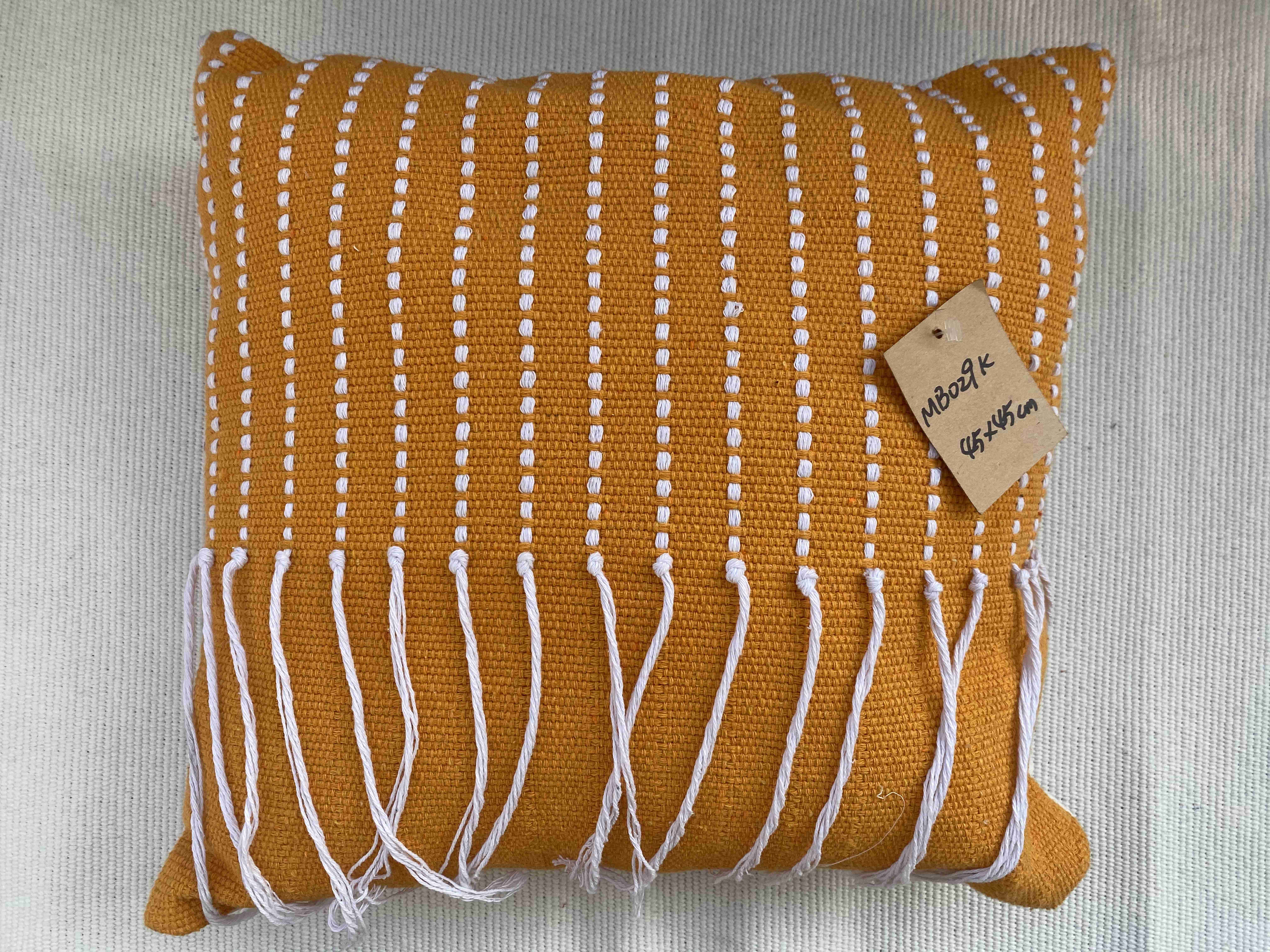 Handcrafted Elegant Fabric Cushions with Breathable Textured Finish for Living Room Decor