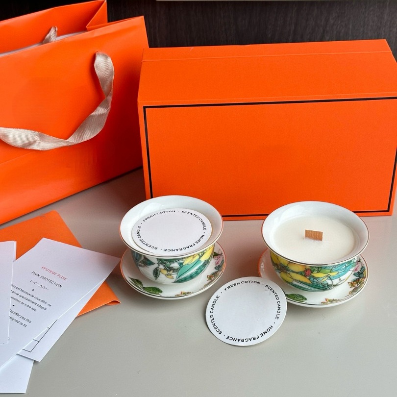 Chinese-style covered bowl scented candles 2 gift boxes with a sense of life ritual romantic aromatherapy gift box