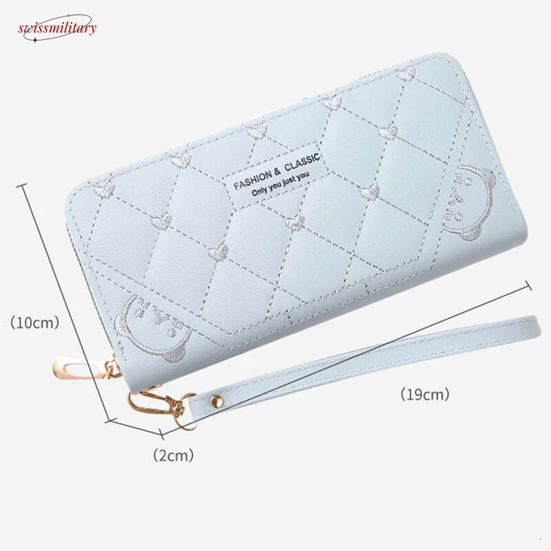 Wallets for Women Large Capacity Hasp Zipper Coin Purse Pu Leather Holder Multi Card Organizer Cell Phone Wristlet .Handbag swissmilitary