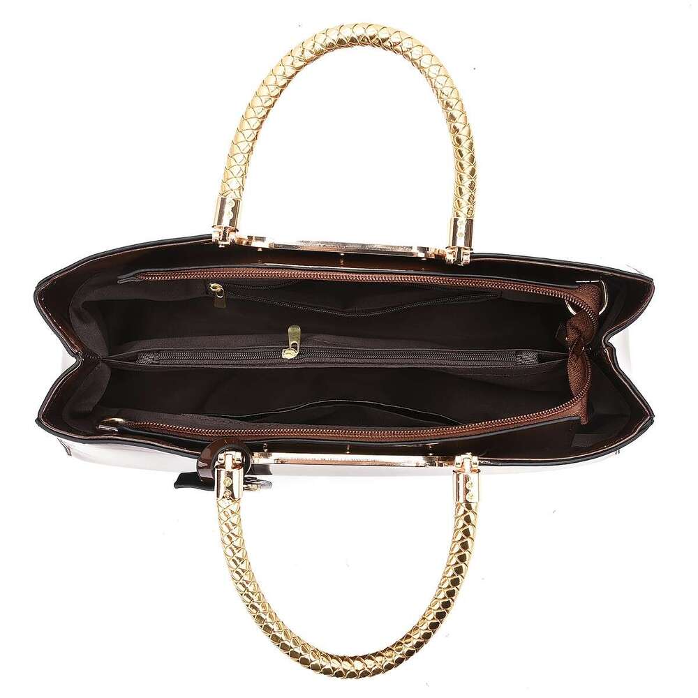 Elegant womens - faux leather handbag with zipper closure available in multiple colors (khaki/coffee/navy blue/light gray/white/red/burgundy/black)