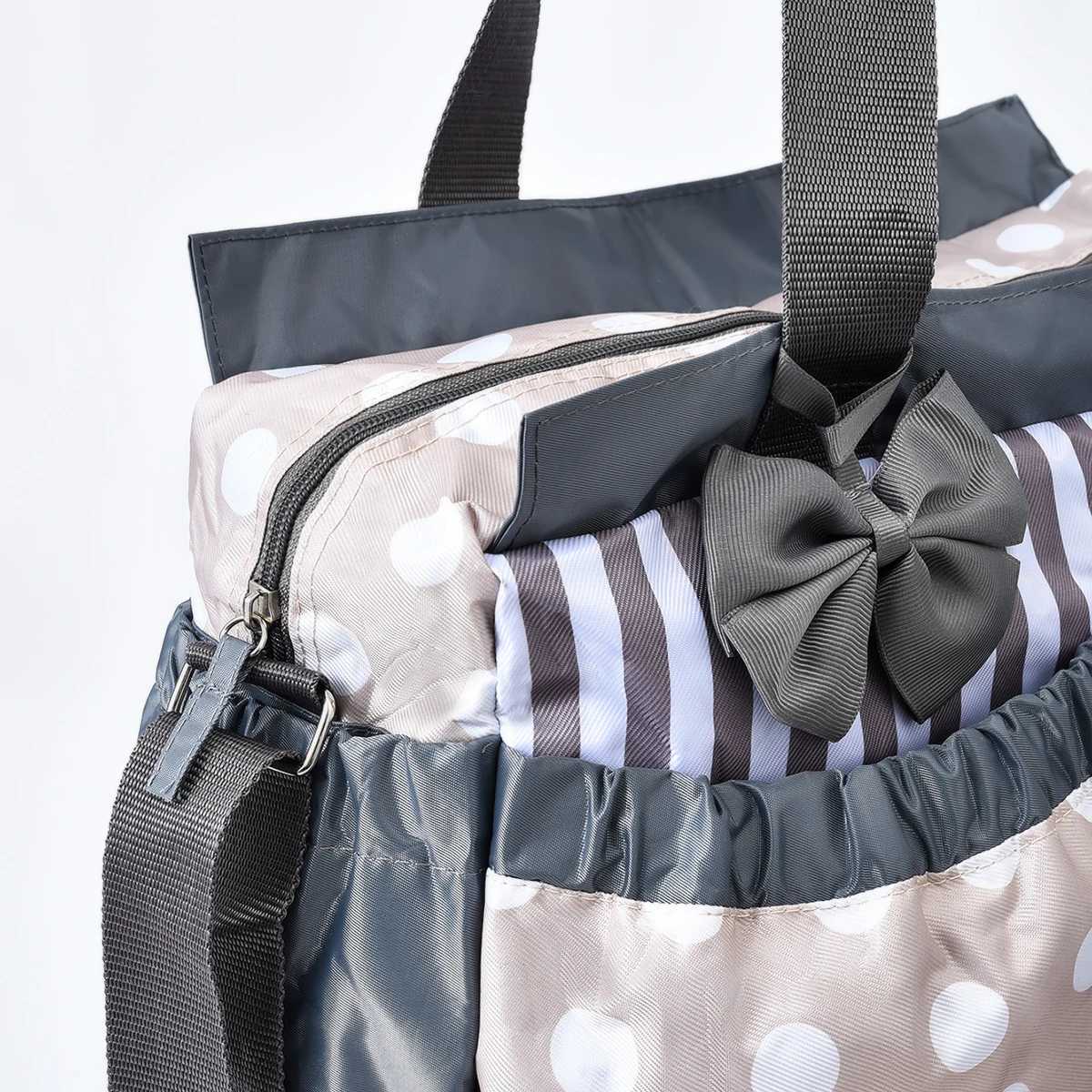 Fashionable printed mommy bag four piece set large capaci multifunctional one shoulder crossbody bag outdoor diaper bagXJ250117