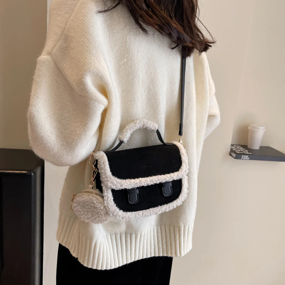 Women Crossbody Vintage Casual Handbag with Coin Purse Pouch Fashion Shoulder Top Handle Bag for Autumn and Winter