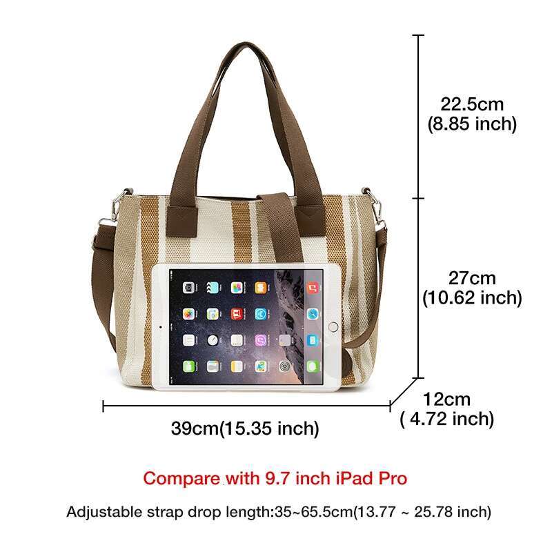 FOXER Women Casual Outdoor Fabric Handbag Lady Commuter Large Capacity Travel Shoulder Crossbody Bag Fashion Light Shopper Totes