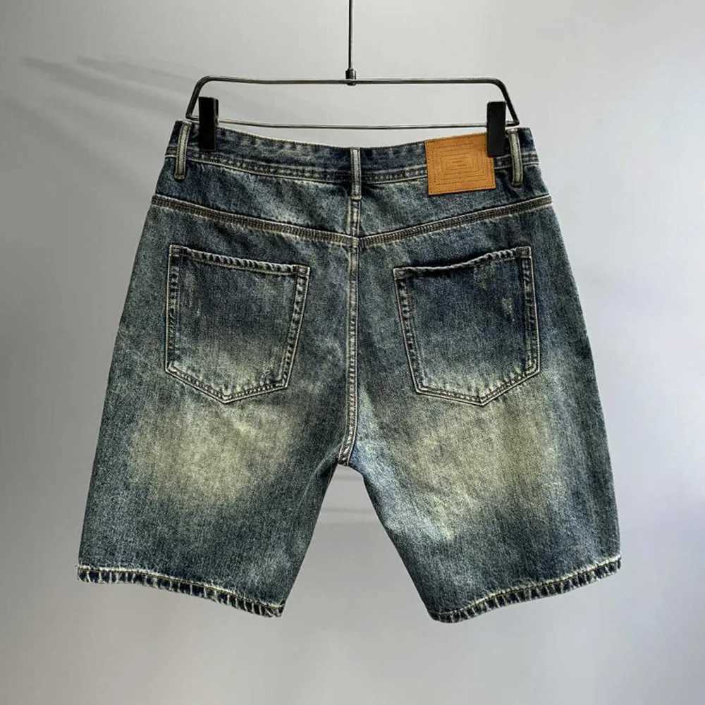 Mens Denim Shorts Y2K Retro Splicing Pattern Chic Patch Trendy Distressed Shorts Youth Vitality Classic Casual Summer Short 2024XJ250117